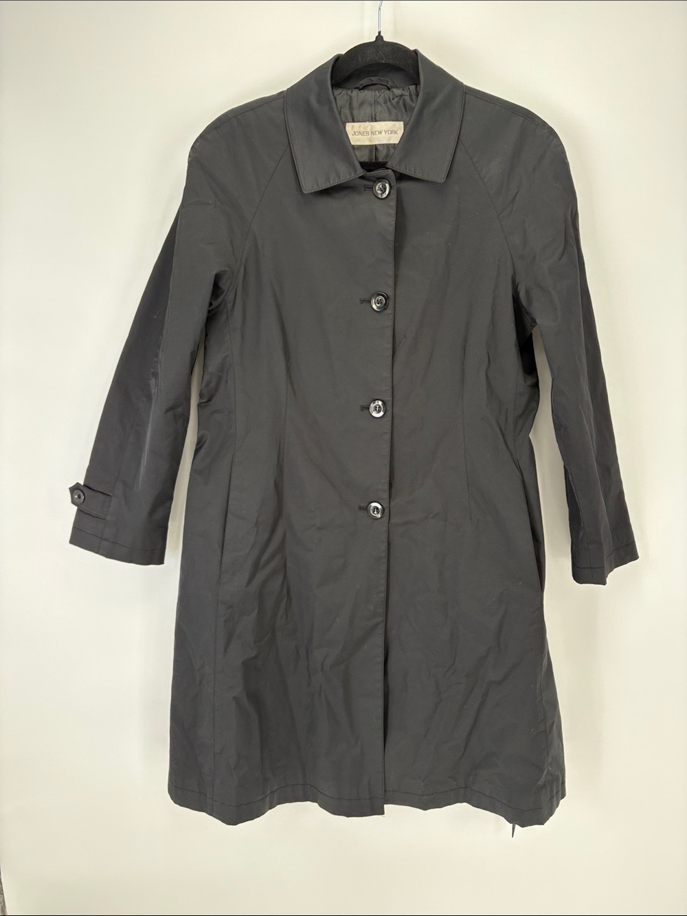 🍕 Jones New York black Single-Breasted Trench Coat